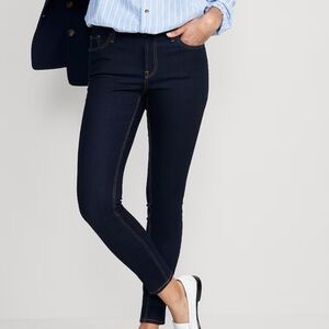 Old Navy Mid-rise Super Skinny Rockstar Jeans Dark Ronse Denim
